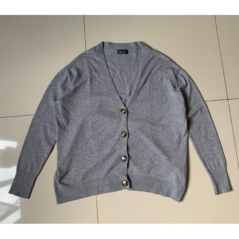 zara man cardigan abu