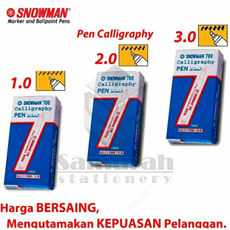 

Pena Kaligrafi 1.0 2.0 3.0 Hitam /Calligraphy Pen Snowman FT700