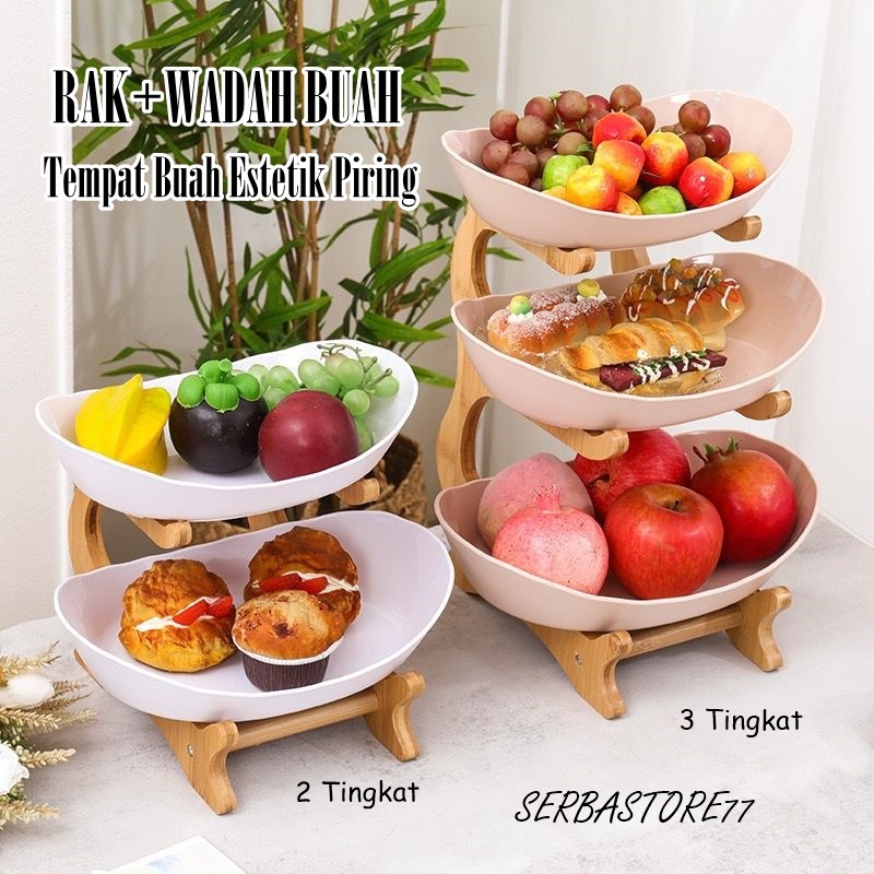 Tempat Buah 2 Tingkat/ Tempat Buah 3 Tingkat Nordic / Piring Saji 2 Tingkat / Piring Saji 3 Tingkat