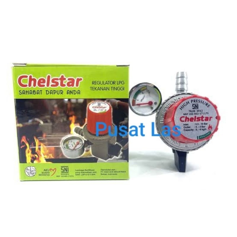 Regulator Gas Lpg High Pressure + Meteran CHELSTAR