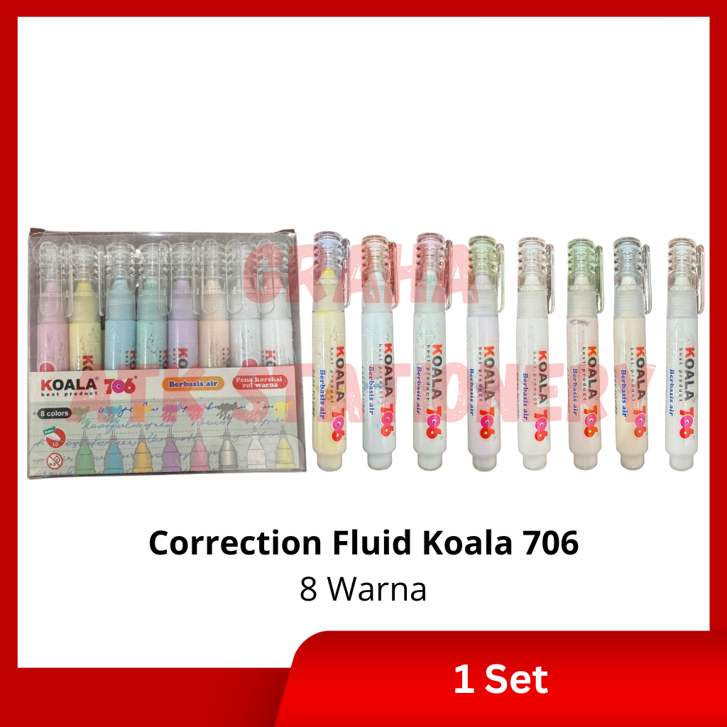 

[1 Set] Correction Pen Koala Warna 001 / Penghapus Tipex Cair Koala Warna 001