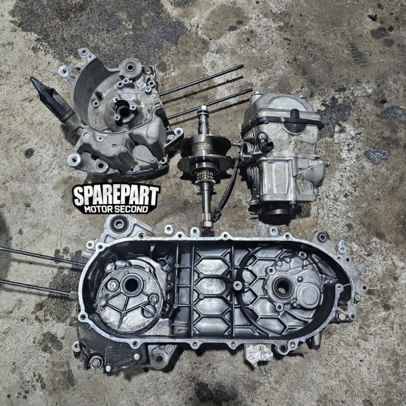 Mesin crankcase krengkes kalter nomer kanan kiri kruk as block head blok kop cylinder fullset beat d