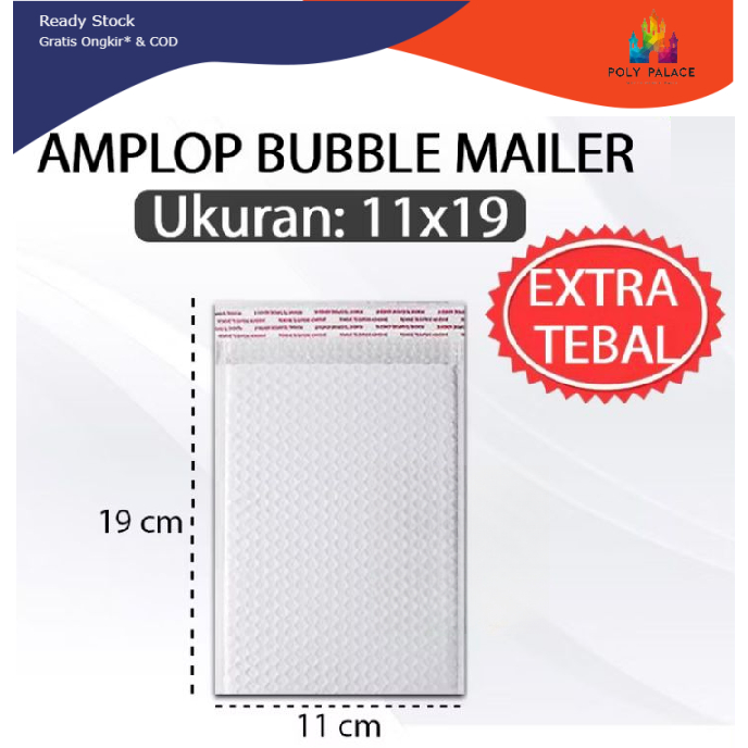

PP - Bubble Mailer White Pearl 11x19 ISI 10 PCS