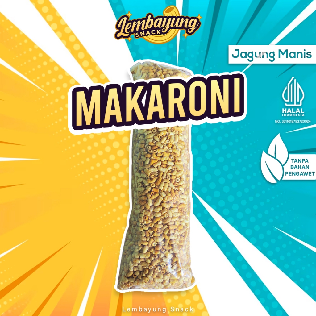 

MAKARONI PIPA BANTAT 1 BALL (1KG) snack camilan MAKARONI pipa bantat kemasan 1KG - RASA JAGUNG MANIS