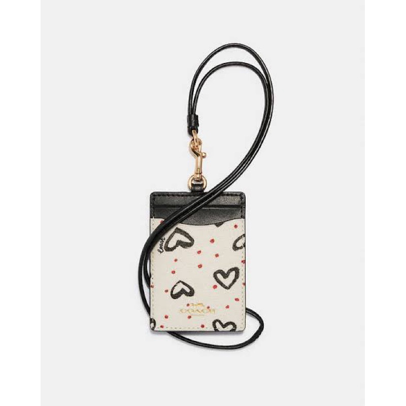 

COC Id Lanyard With Crayon Hearts Print - Black White