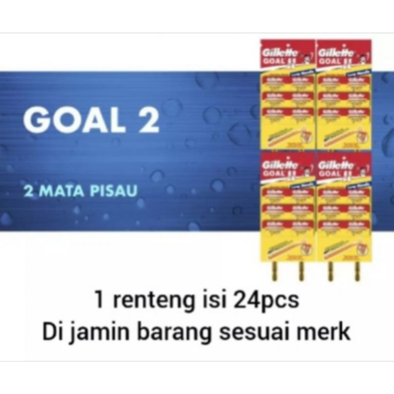 1Renteng isi 24 pcs - pisau cukur/ alat cukur kumis brewok silet gilette goal kuning 2 mata pisau