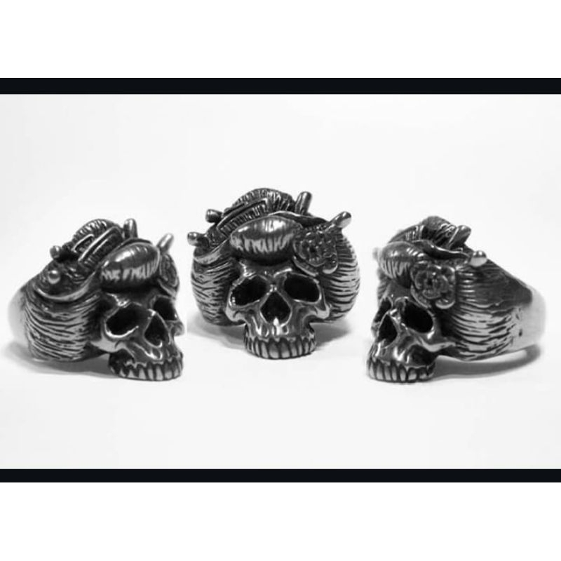 ring skull / skull ring cincin tengkorak pewter handmade