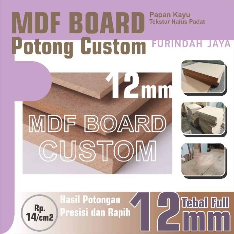 MDF 12mm CUSTOM Potongan
