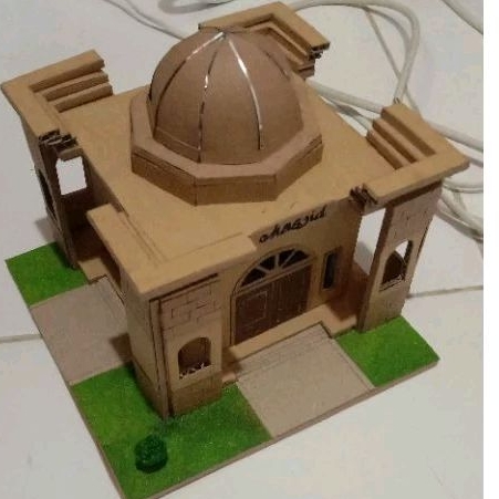 miniatur masjid kardus
