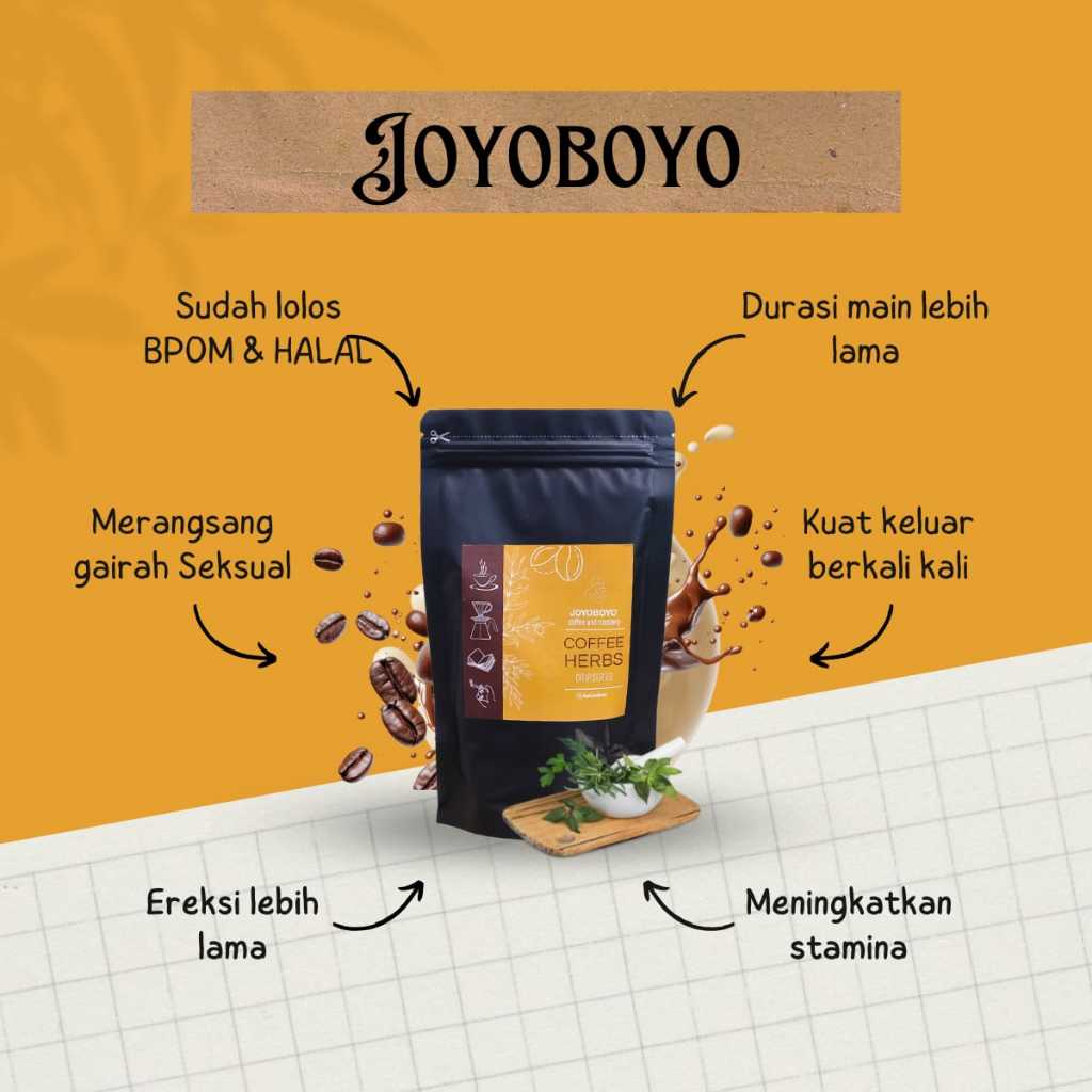 

Joyoboyo Kopi Stamina Pria Menambah Kuat dan Tahan Lama Lebih Lama BPOM Original Ekstrak Purwaceng Dan Ginseng