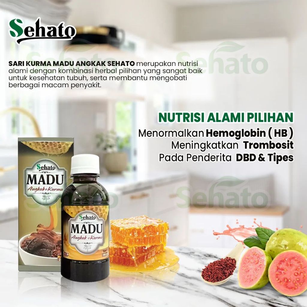 

Madu Angkak Sehato - Sari Kurma Madu Angkak Jambu Biji - Obat Herbal DBD Tipes Demam Stamina