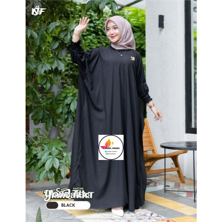 Kaftan Polos Rayon Premium Tebal - Kaftan Jumbo LD 180 cm Busui Lengan Panjang Kaftan Kondangan