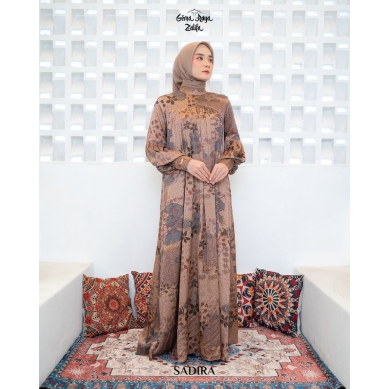 SADIRA dress by Zalifa,gema raya zalifa gamis terbaru satin,gamis lebaran