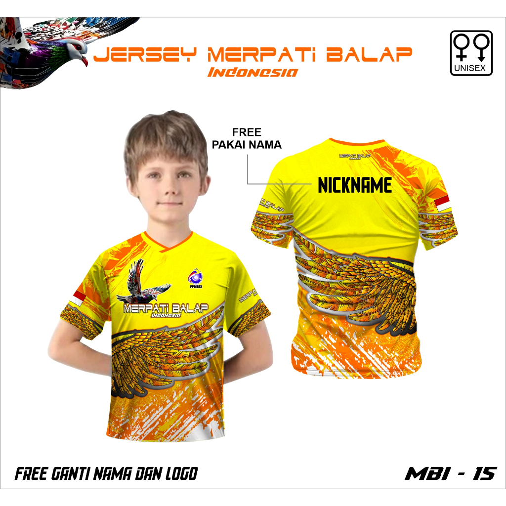 Jersey merpati balap baju anak burung merpati kaos burung dara free custom nama