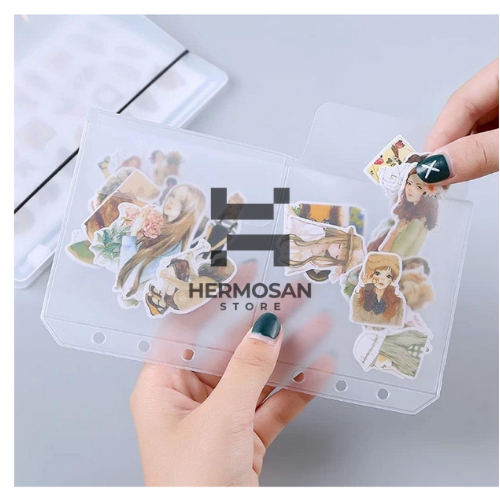 

Kantong Binder Pouch Ziplock Bag Tas Zipper PVC Buku Diary Notebook Tempat Simpan Kertas Stiker