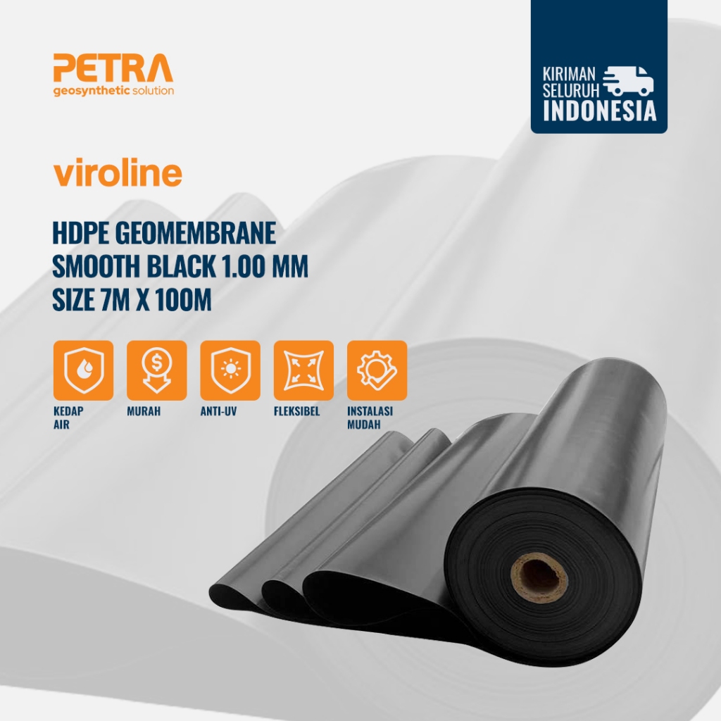 Geomembran HDPE Viroline Tebal 1.00mm Size 7m x 100m