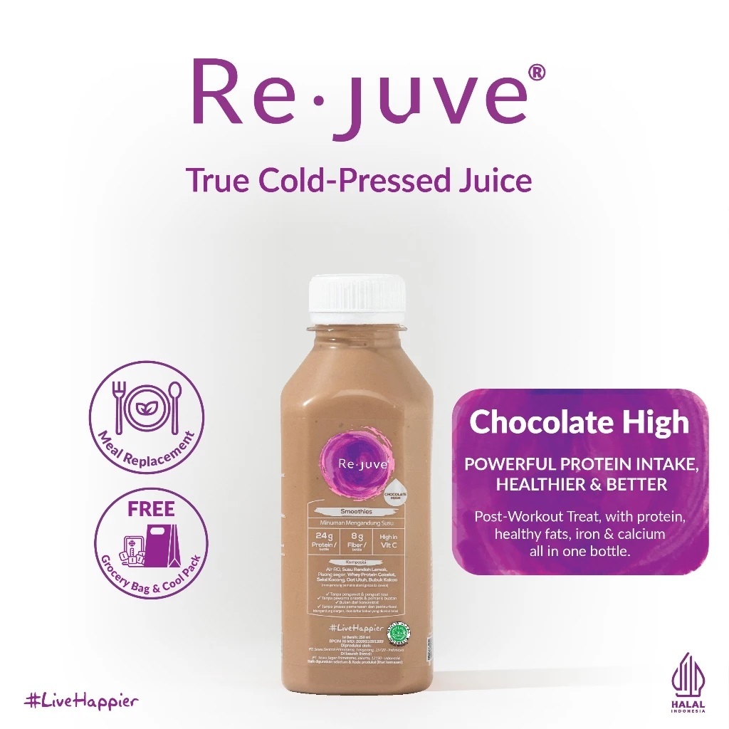 

Re.juve Bali - Chocolate High 250 ml (Cold-Pressed Juice/Jus)