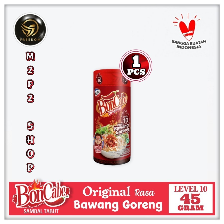 

BonCabe Level 10 Sambal Tabur Original Rasa Bawang Goreng Botol - 45 gr (Kemasan Satuan)