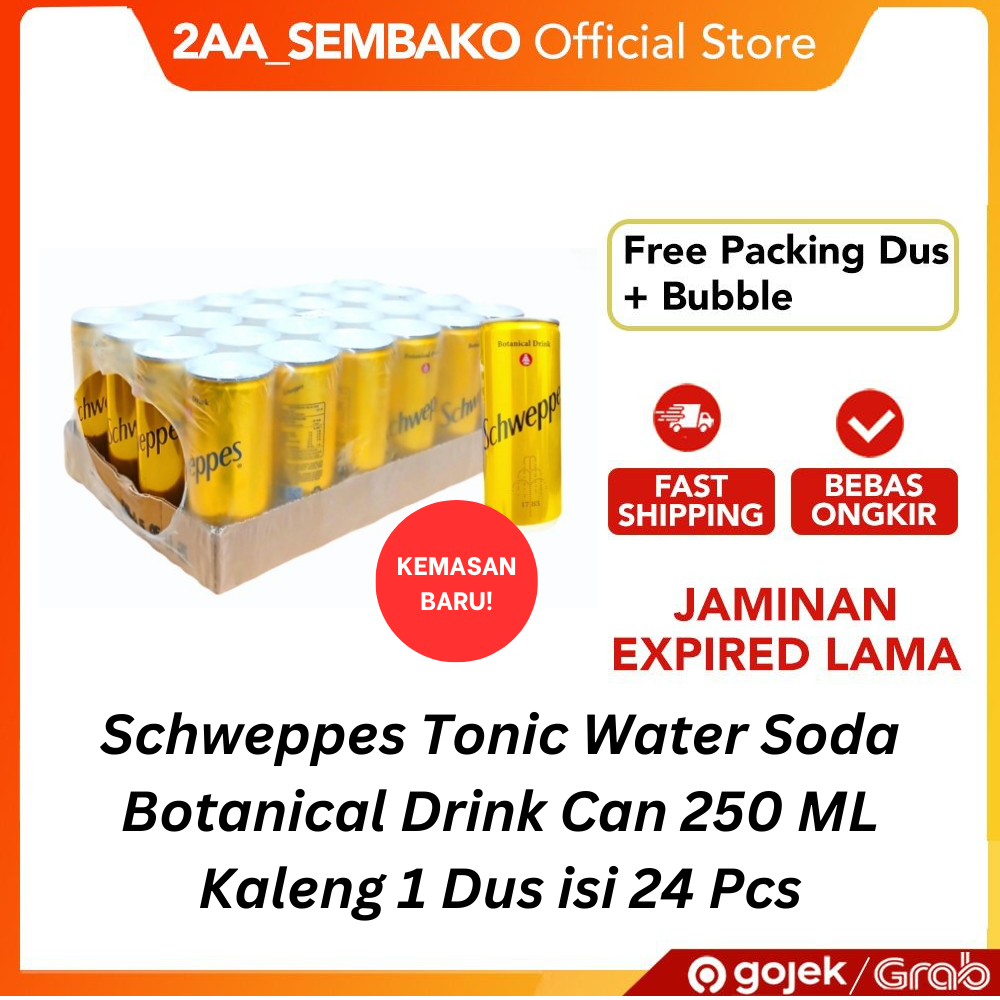 

Schweppes Tonic Water Soda Botanical Drink Can 250 ML Kaleng 1 Dus isi 24 Kaleng