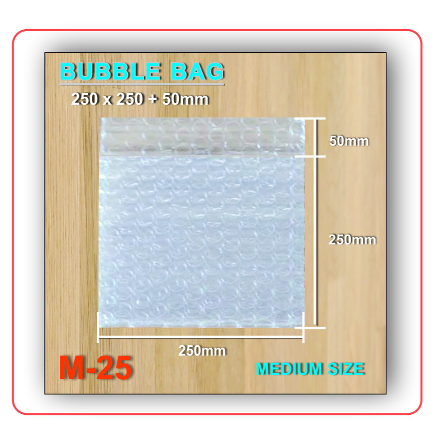 

BUBBLE WRAP BAG 250 MM X 250 MM + 50 MM BENING HITAM MULTIPACK