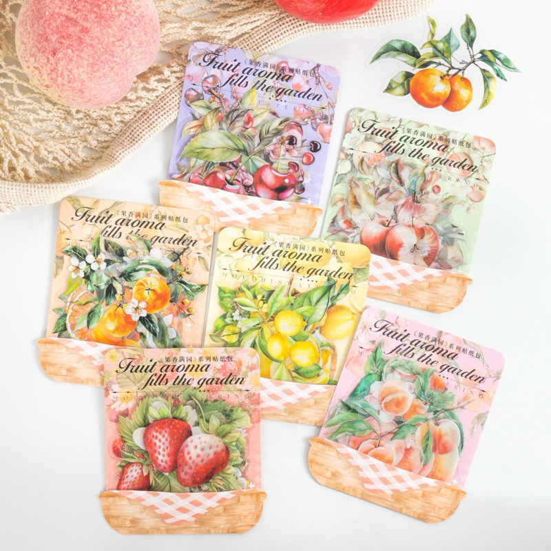 

(3ED) sticker transparan basket taman buah bunga flower fruit garden journaling