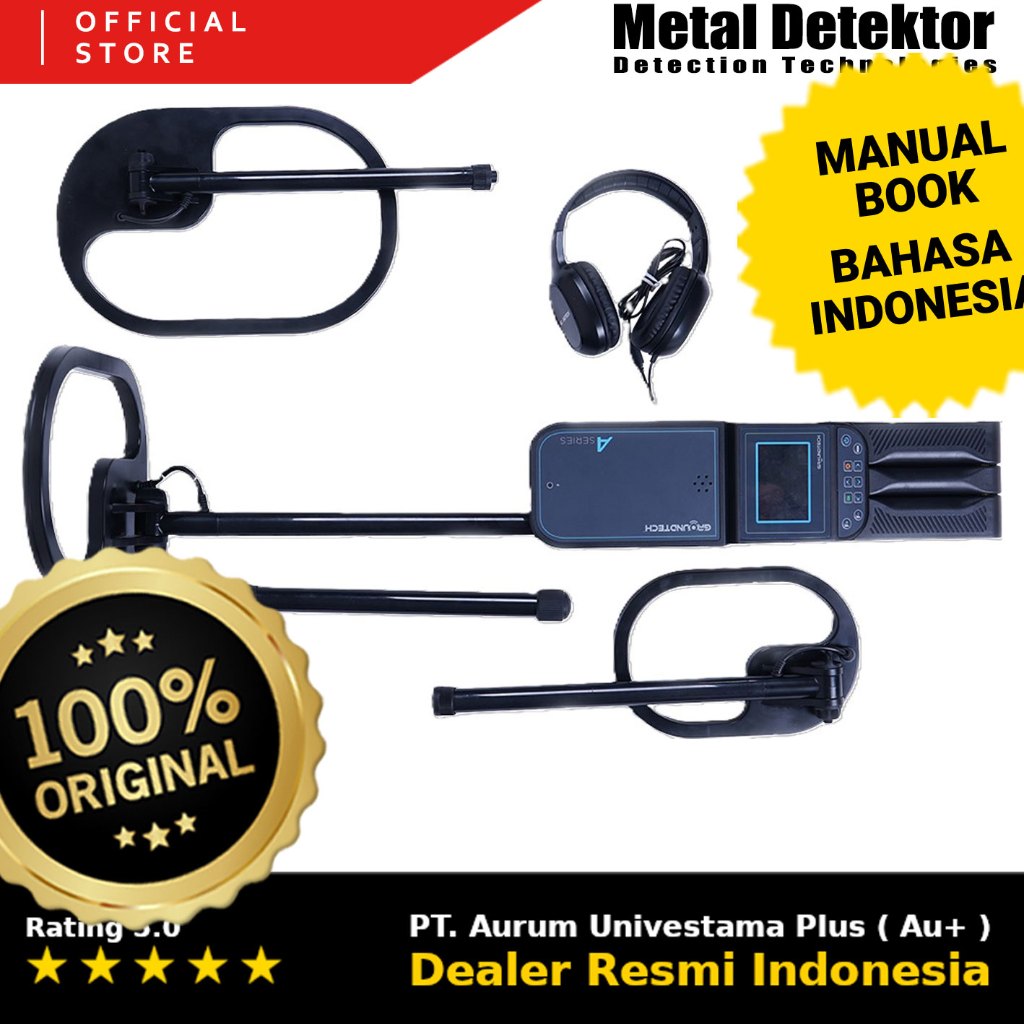 Metal Detektor Groundtech A2 Series Gold Detector 3D & PI Kedalaman Hingga 20 Meter Alat Pencari Ema