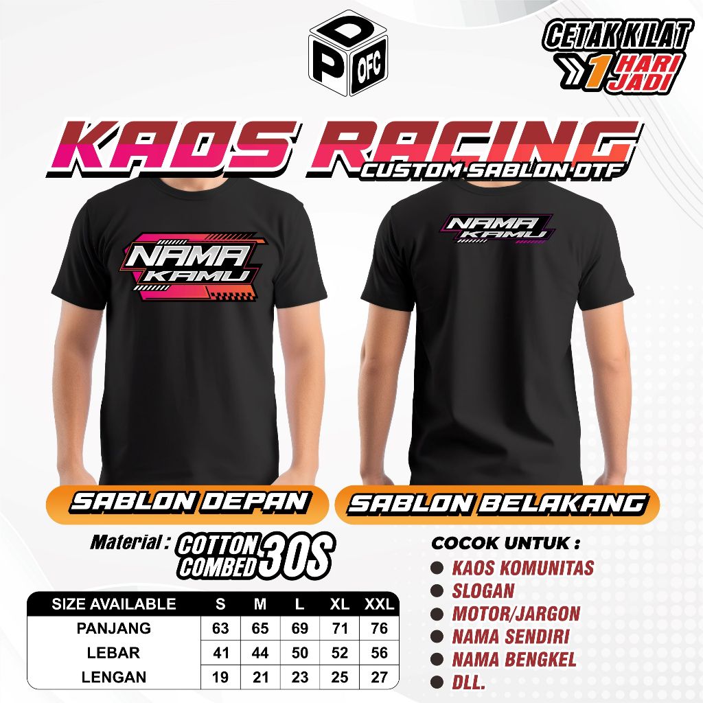 KAOS RACING CUSTOM [VOL 4] | custom nama | racing custom | kaos racing mania | kaos satuan | racing