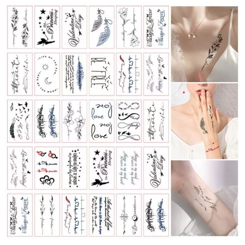 rcsbeauty - tato temporary tulisan tato tangan badan jari