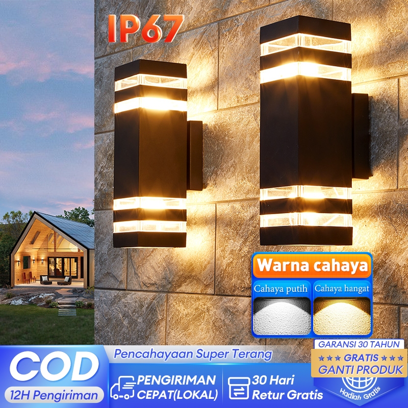 Lampu Dinding Taman Outdoor Waterproof 24W LED Wall Light Minimalis Lampu Hias Dinding Lampu Tiang T