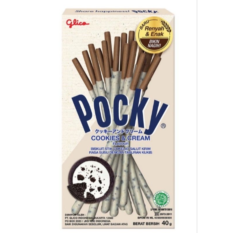 

Glico Pocky Biskuit Stick Cookies & Cream 40 gram