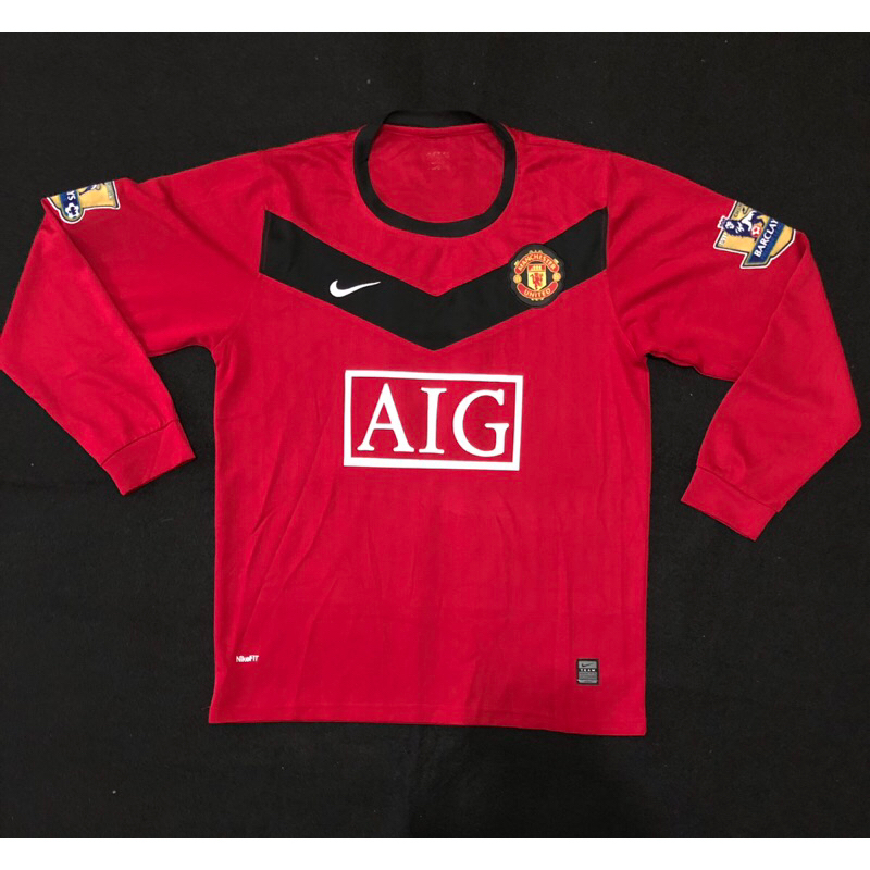 Jersey Bola Retro MU.. home 2009/2010 Long sleeve Nameset : Berbatov - 9 : GO Polyster