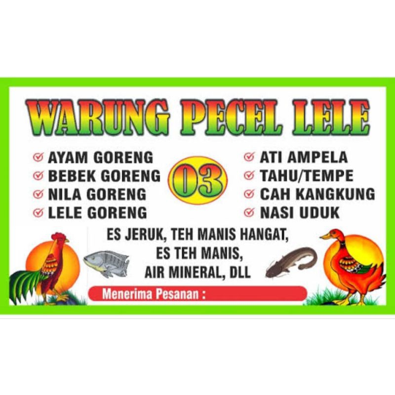 (FREE DESAIN) CETAK SPANDUK KAIN PECEL LELE, NASI UDUK, NASI BEBEK, NADI GORENG, ANGKRINGAN, DLL