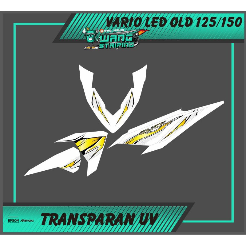 Striping Sticker Vario LED Old 125/150 Transparan UV Simple Version Gold