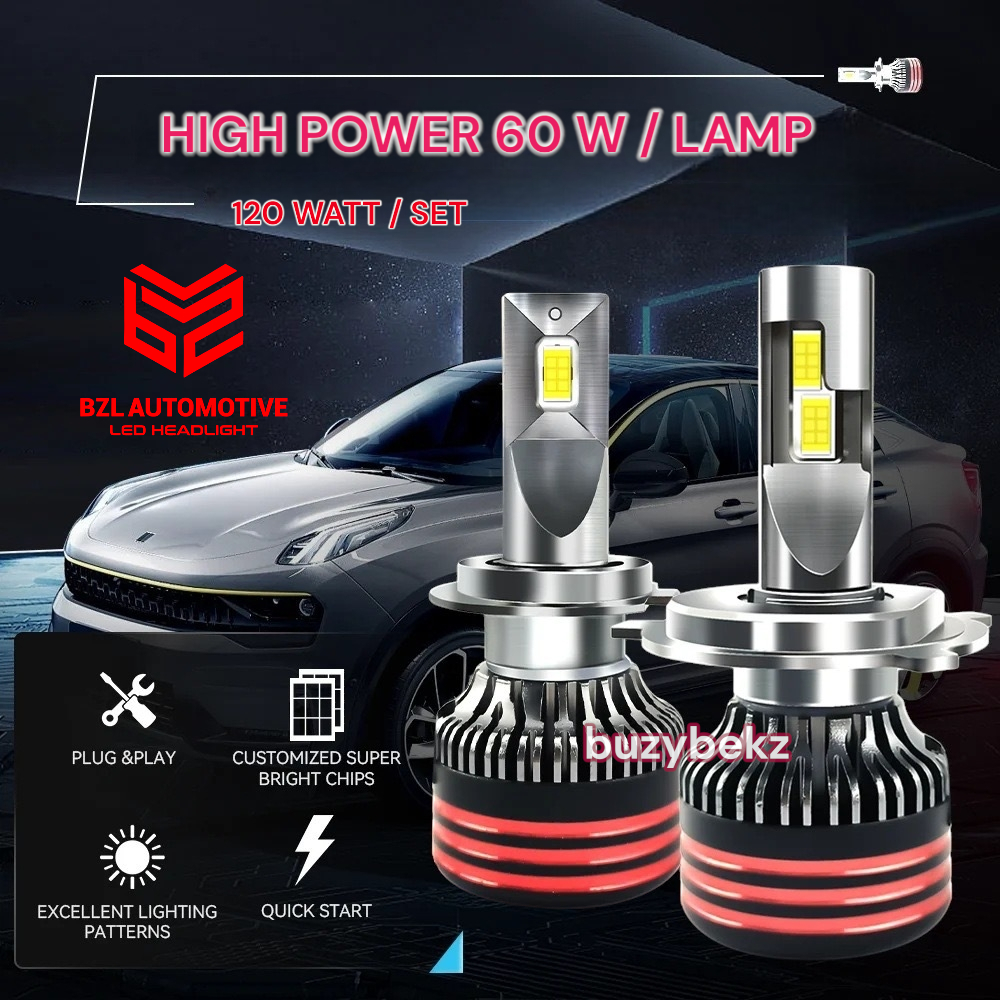 Lampu LED Mobil High Power H4 H7 H11 120W Sepasang