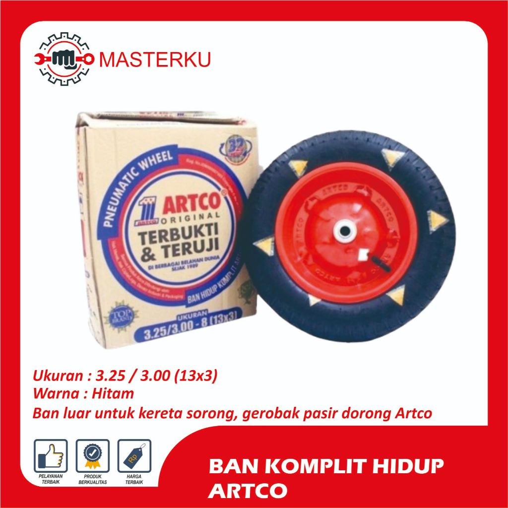 Ban Gerobak Sorong artco Komplit / Ban Hidup Artco / Ban dalam Artco / Ban gerobak dorong / Roda sor