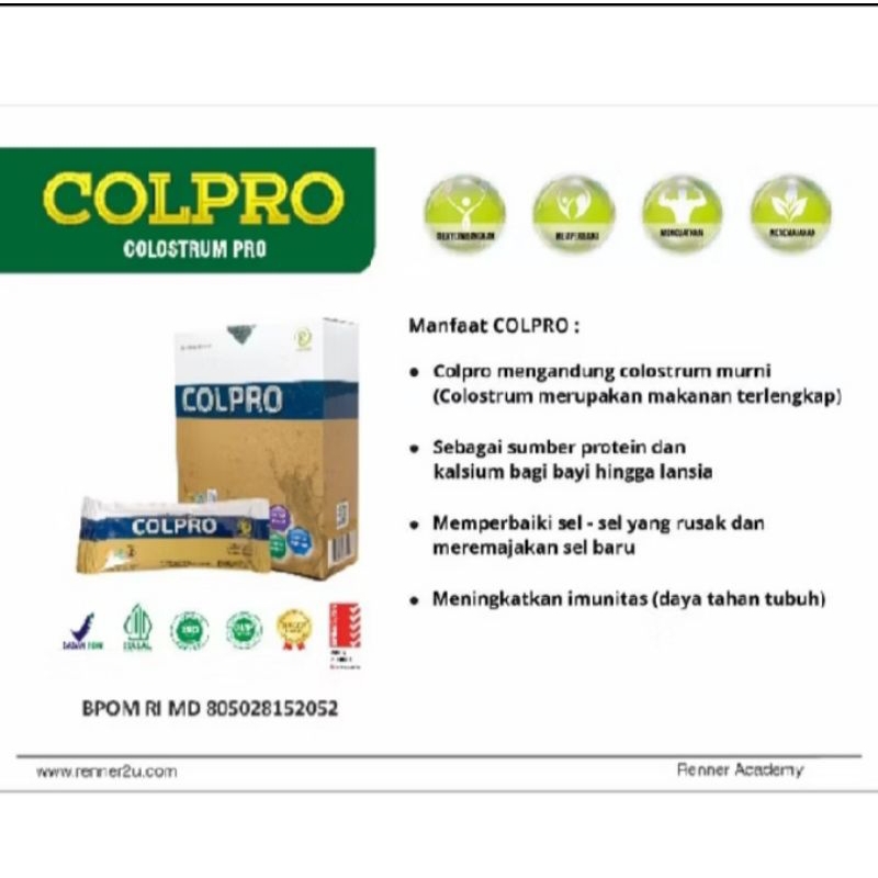 

Colpro renner susu colostrum 1box 6sachet original 100%