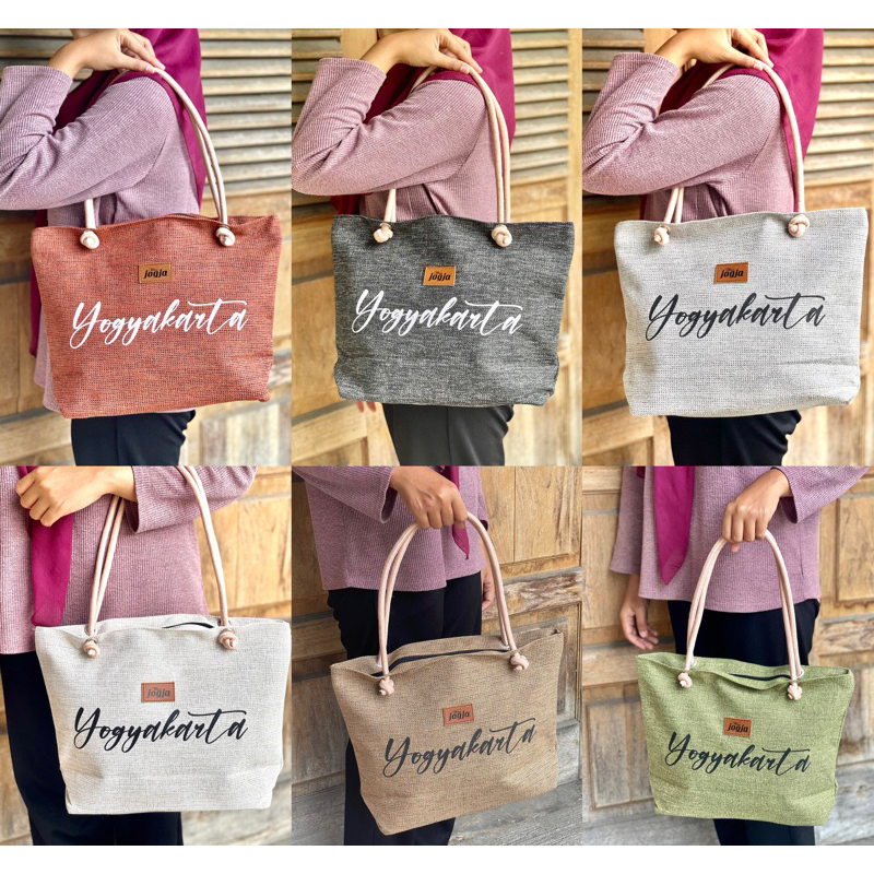Tote Bag goni sablon/tas oleh2 Jogja