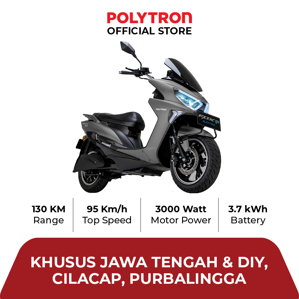 SUBSIDI POLYTRON Fox R Sepeda Motor Listrik - OTR Jawa Tengah & DIY, Cilacap, Purbalingga