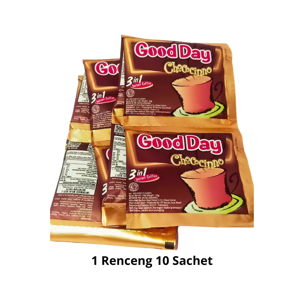 

Good Day Chococinno Kopi Instant 3 in 1 - 1 Renceng 10 Pcs