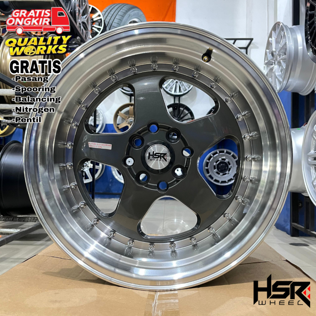 Hsr Wheel Burn R16 Velg Celong Tapak Lebar Mobil Civic, Livina, Lgx, Vios