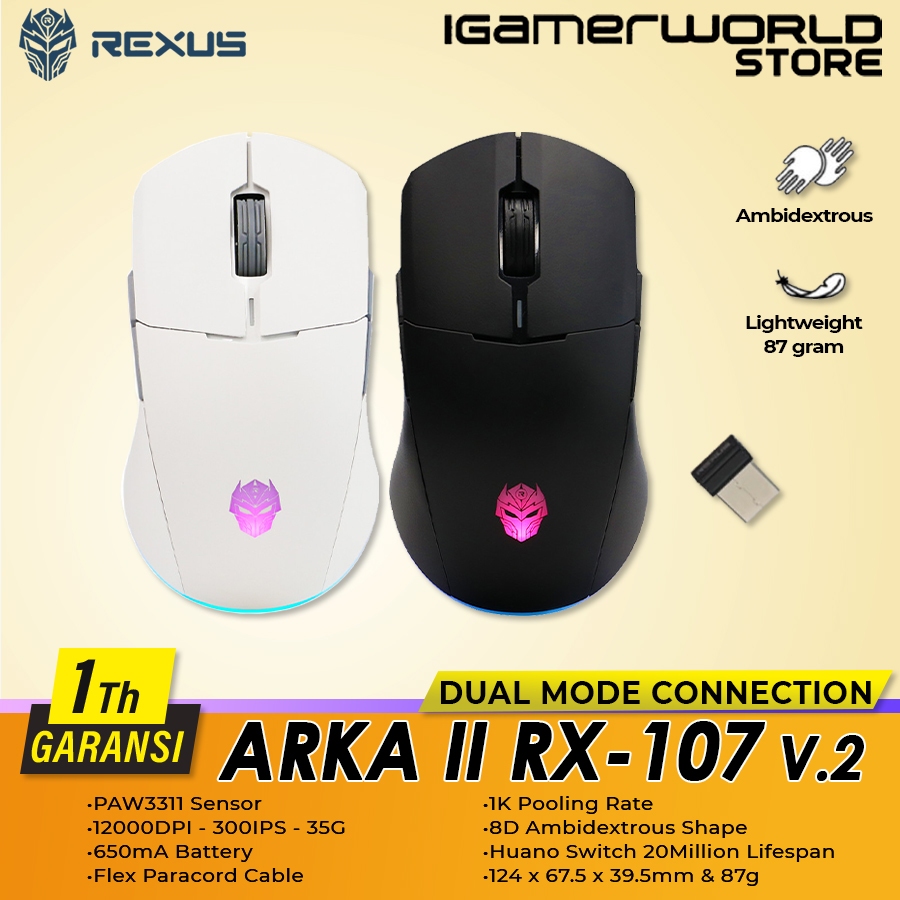 Rexus Arka II V2 / Arka 2 RX107 Wired / Wireless Gaming Mouse