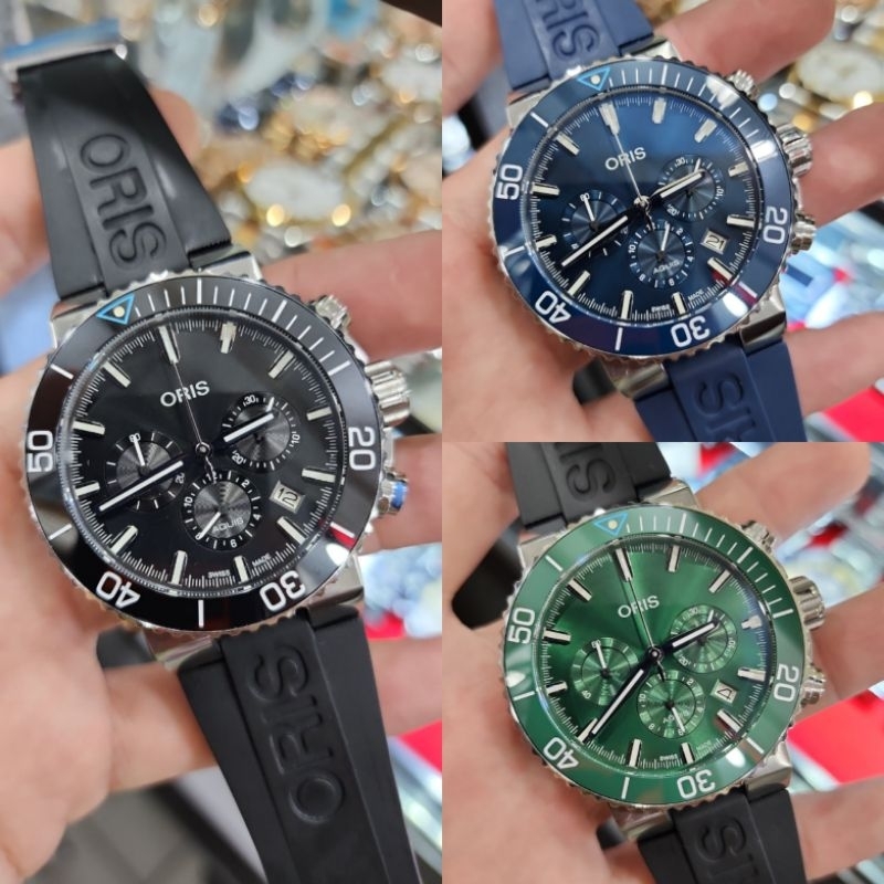 Jam Tangan Pria Oris Squid Cronograp rubber