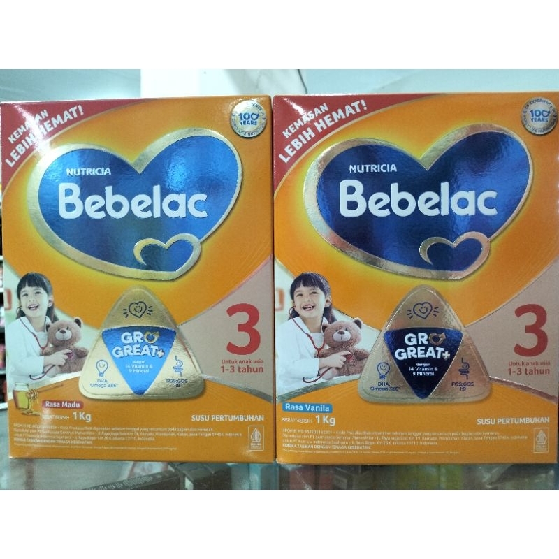 

Bebelac 3 Rasa Madu/vanila 1000gr susu pertumbuhan bubuk