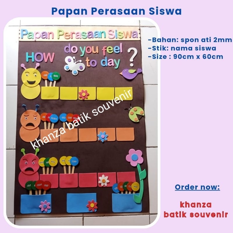 hiasan dinding kelas papan perasaan siswa