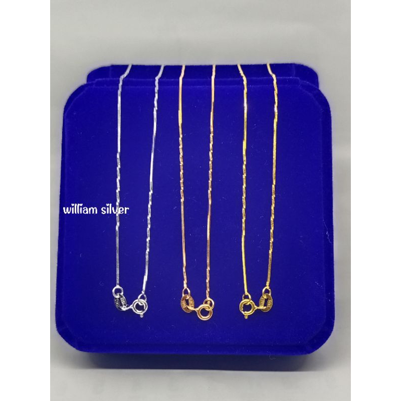 kalung perak wanita &pria perak asli silver 925 /kalung perak asli lapis emas/kalung kasandra seteng