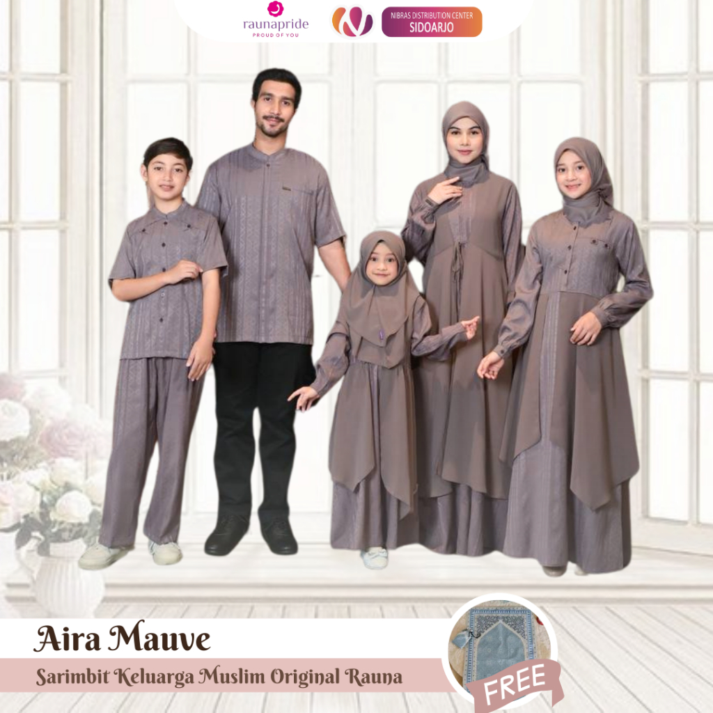 Baju Seragam Keluarga Pesta Pernikahan 2025 - Sarimbit Mewah Rauna Pride Aira Mauve (READY STOCK)