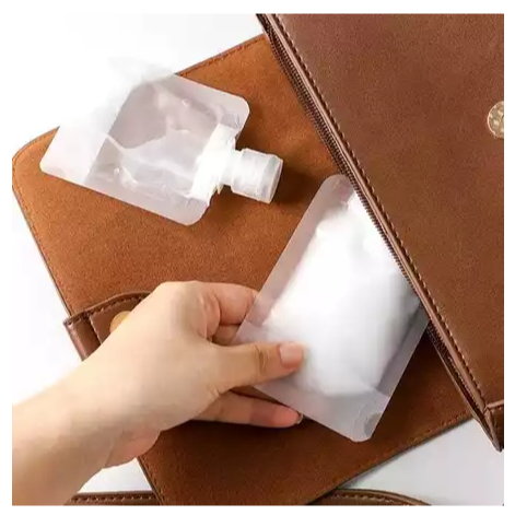 POM Travel Pouch Serbaguna Reusable Pouch Bag Refill Pouch Shower Gell Fliptop Travel Pouch