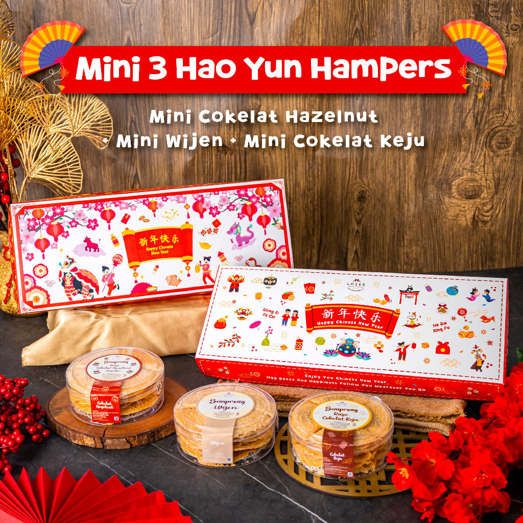 

CNY Hampers — Mini 3 Hao Yun Hampers — Loves Semprong Three Mini flavours — Chinese New Year 2025