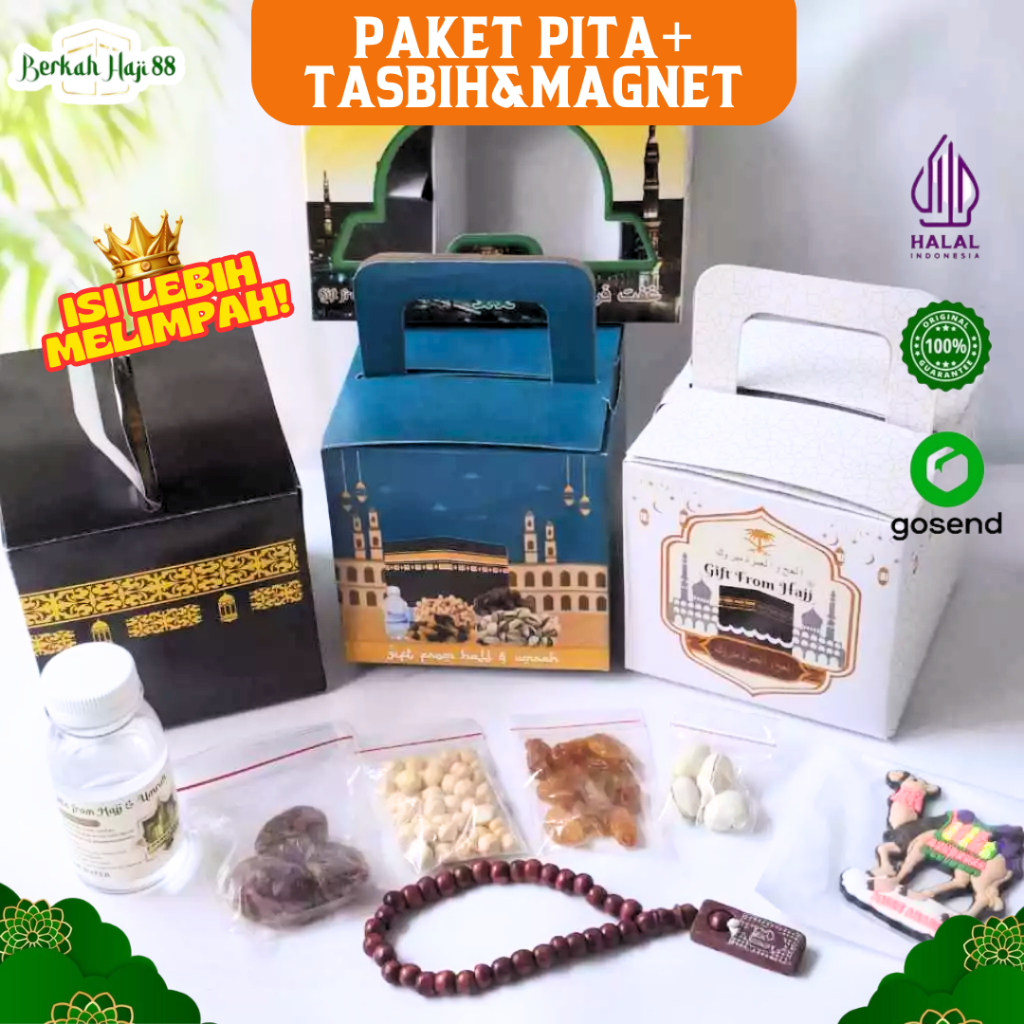 

Paket Oleh Oleh Haji dan Umroh Gift Hampers Souvenir Dus Kubus Pistachio Tasbih Magnet Kulkas