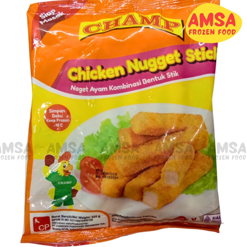 

Champ Chicken Nugget Stick 225 GR / Naget Ayam Stik